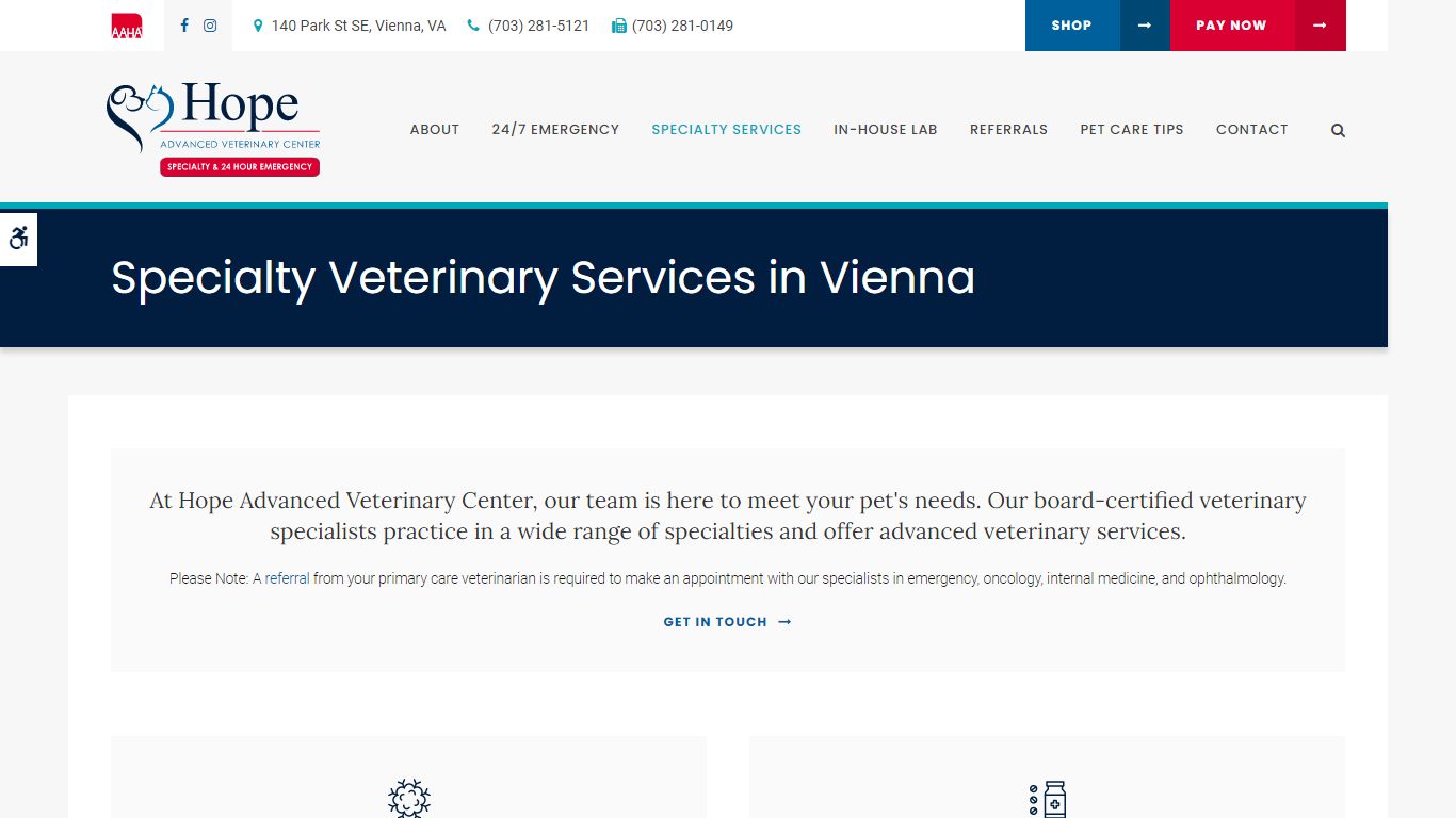 Specialty Veterinary Services in Vienna | Specialty Vet