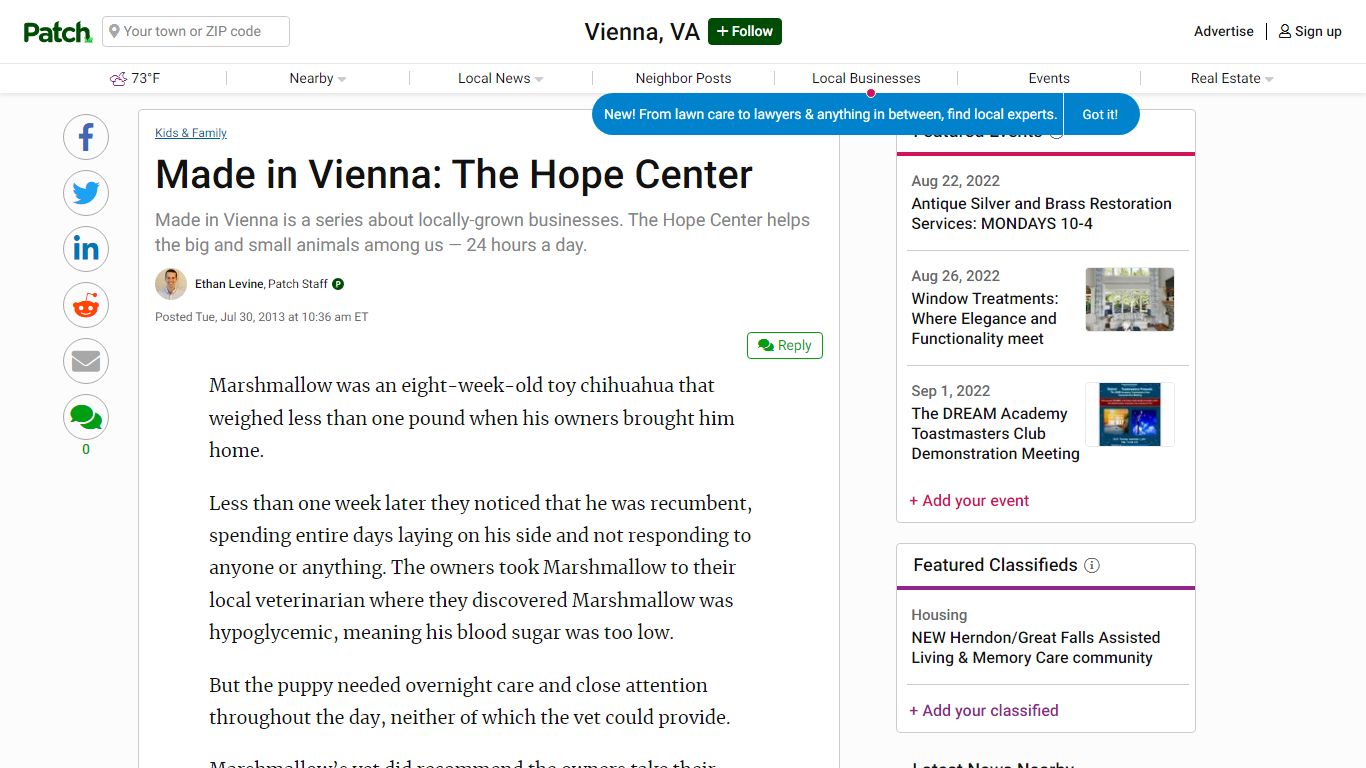 Made in Vienna: The Hope Center | Vienna, VA Patch
